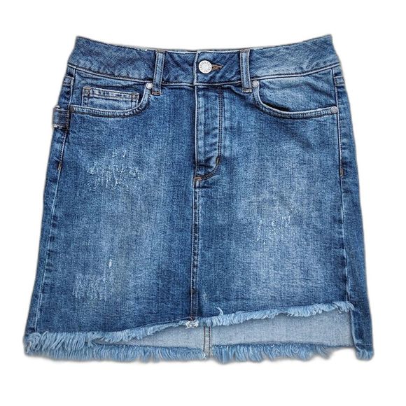 Zadig & Voltaire "Jelly" Distressed Denim Mini Skirt in Aqua Blue, Size 34 / XS - Picture 1 of 12